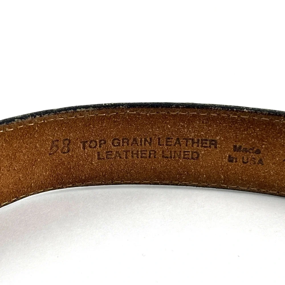 Danbury Leather Belt Mens‎ 58 Black Top Grain Leather Made in USA Classic
